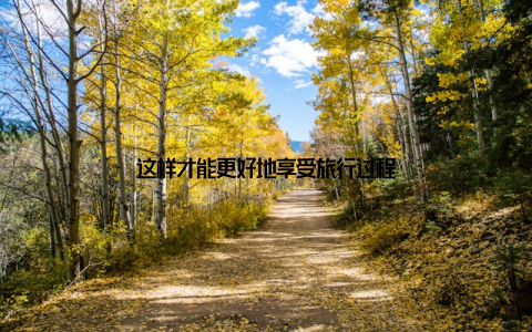 这样才能更好地享受旅行过程